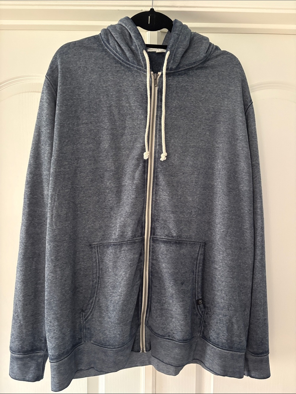 Threads 4 Thought Men's Zip Hoodie in Heather Blue